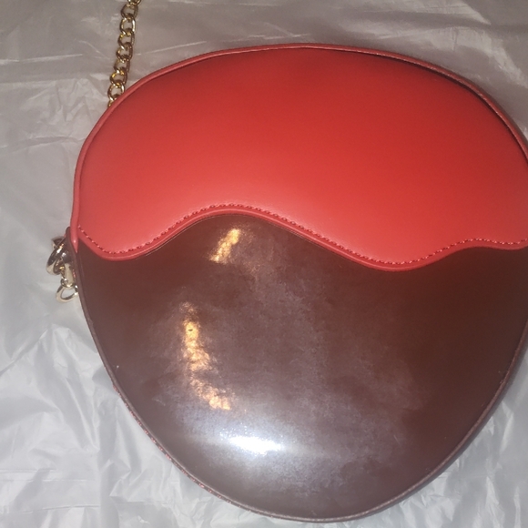 Red and Brown Crossbody Bag with Unique Design - Picture 7 of 8